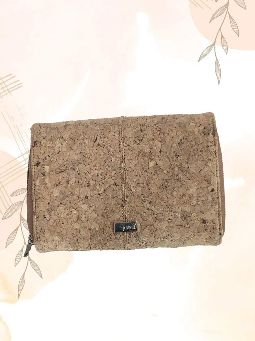 Cork Cosmetic Pouch with Flap Closure - Natural Beige